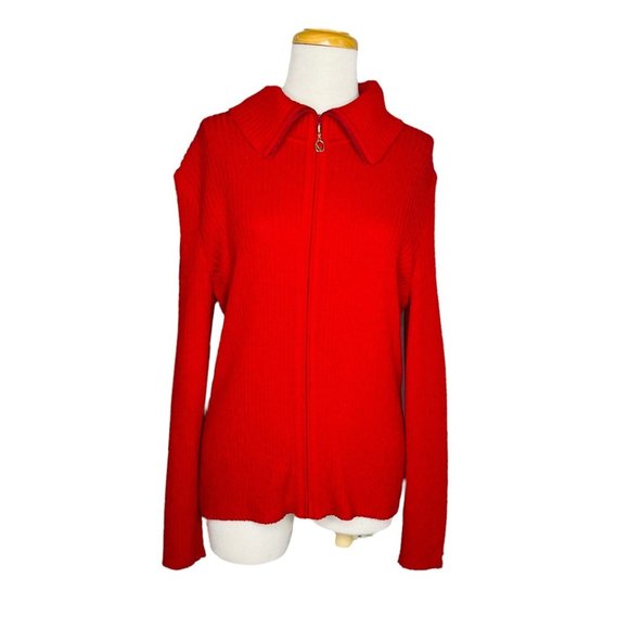 St. John Sweaters - St. John Sport by Marie Gray Zip Up Sweater Size M